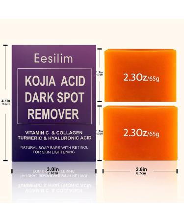 Eesilim Brightening Kojic Acid Soap 2 Pack - Skin Radiance, Dark Spot Elimination, Hyaluronic Acid & Tea Tree Oil - All Skin Types - 2 Pack - Buy Online on GoSupps.com