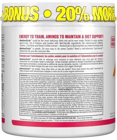 ALLMAX Nutrition - AMINOCUTS (A:CUTS) - Weight-Management BCAA (L-Carnitine + Taurine + Green Coffee) - Watermelon - 252 Gram - 36 Servings Watermelon 36 Servings (Pack of 1) - Buy Online on GoSupps.com