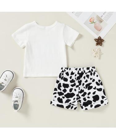 YOUNGER TREE Toddler Baby Girls Watermelon T-shirt + Linen Shorts Set | Cute Cow Print | 4 Years - Buy Online on GoSupps.com