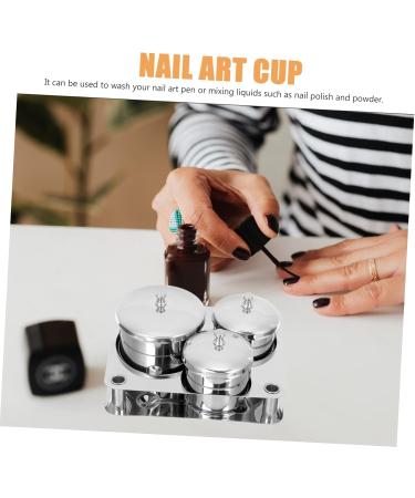 FOMIYES 3 Sets Salon Stainless Steel Nail Art Cup Nail Accessories Manicure Mixing Cup Nail Steel Bowl Mini Tools Manicure Bowl Mixing Cup Nail Liquid Cup Skin Care Pen - Buy Online on GoSupps.com