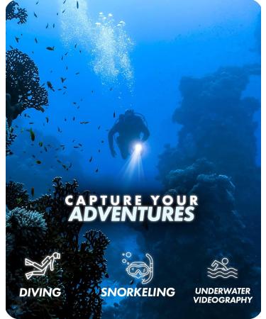 Movo DiveRig4 Diving Rig Bundle with Waterproof LED Light - GoPro and DJI Osmo Action Cam Compatible - Scuba Accessories for Underwater Photography - Buy Online on GoSupps.com