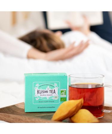 Kusmi Tea Organic Rooibos Almond - Caffeine-Free Herbal Tea Infusion Sweet & Creamy 100g Metal Can - Shop Internationally - Buy Online on GoSupps.com