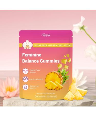 Shytrouy Premium Feminine Balance Gummies for Women Vaginal Probiotics - pH Balance & Immune Defense Support for Feminine Health Hawaiian Pineapple Flavor - 60 Count - Buy Online on GoSupps.com
