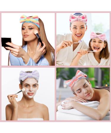 24 Pack Spa Headband Bow Hair Band for Women - Soft Flannel Towel Head Wraps for Skincare, Shower, Yoga - Adjustable and Stylish Designs - Buy Online on GoSupps.com