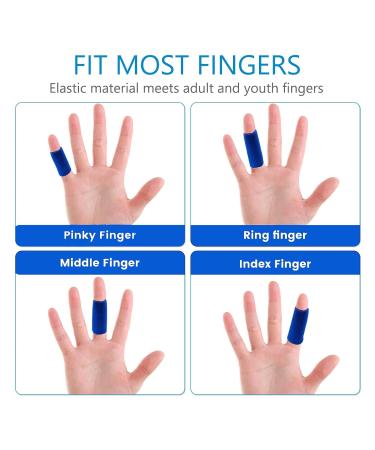 MEITREND Finger Protectors Compression Sleeves - 10 Pcs Thumb Splint Brace for Pain Relief - Breathable Elastic Finger Support Tape - Arthritis Trigger Relief - Basketball Baseball Compression Blue - Buy Online on GoSupps.com
