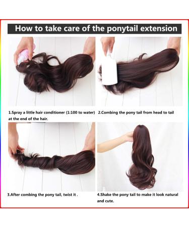 Qunlinta 18 Curly Wavy Ponytail Extension - Ash Blonde & Light Brown Clip-in Synthetic Hairpiece - Buy Online on GoSupps.com