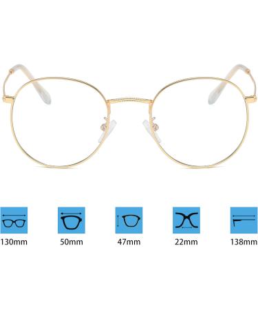 Joxigo Blue Light Filter Glasses | Retro Round Metal Frame | Anti-Fatigue & UV Protection | Includes Glasses Case - Buy Online on GoSupps.com