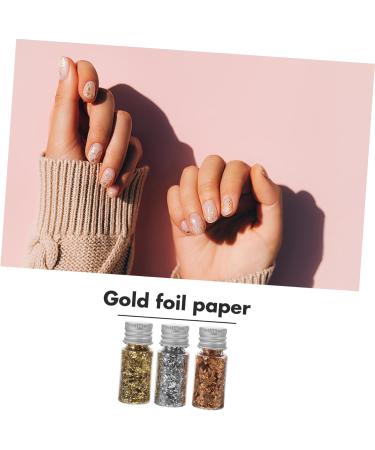 STOBOK 3 Sets Gold Foil Nail Flakes for Nail Decor Foil Flakes Nail Art Nails Flakes for Decor DIY Flakes for Nails Foil Flakes for Nail Decoration Nail Flakes for Nail Art Nail Foil - Buy Online on GoSupps.com