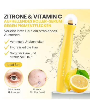 Buy Baby Bright Eye Roller Serum - Hydrating Under Eye Brightener with Lemon & Vitamin C Anti-Wrinkle & Dark Circle Treatment 15ml - Buy Online on GoSupps.com