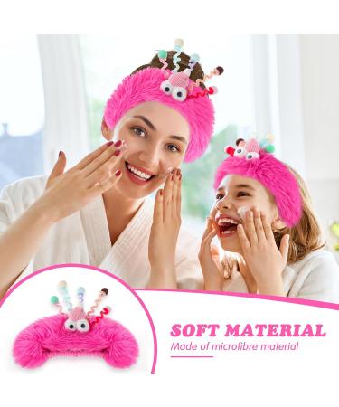 Face Wash Headbands for Women Plush Spa Hair Bands Makeup Headbands Skincare Headbands Cute Fluffy Creative Hair Accessories for Washing Face Funny Gifts for Women Girls (Pink) - Buy Online on GoSupps.com