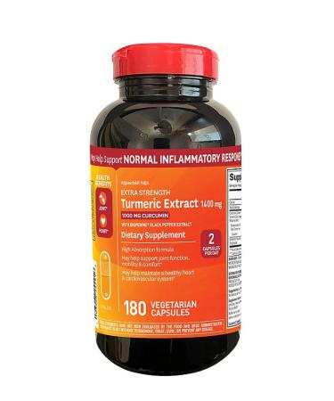 MUNCHIE MIX Strength Turmeric Extract Vegetarian Capsules (1400 mg. 180 ct.)