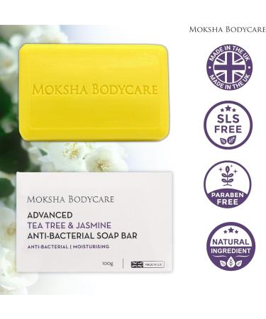 Tea Tree Soap Bar with Jasmine - Made In U.K Brightening Soap Bar for Spots Blackheads Pimples Blemishes | Moisturising Soap for Women| Paraben and Cruelty FREE- 100g - Buy Online on GoSupps.com