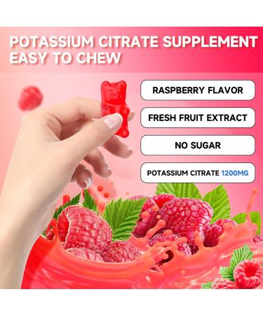 2 Pack Potassium Citrate Gummies High Potassium Supplement 1200mg Support Leg Cramps & Muscle Health Potassium Gummies for Adults & Kids Vegan Raspberry Flavor 120 Count 120 Count (Pack of 1) - Buy Online on GoSupps.com