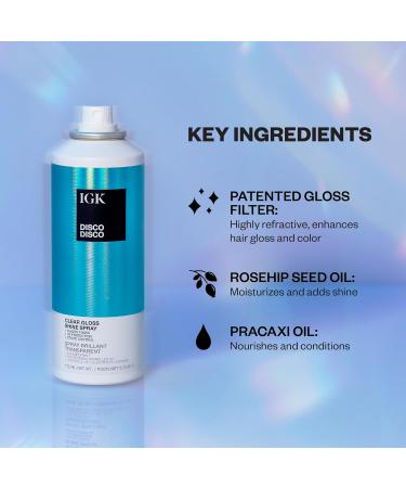 IGK Disco Disco Clear Gloss Shine Spray 172 ml / 5.3 oz 5.3 Ounce (Pack of 1) - Buy Online on GoSupps.com