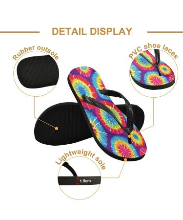 Mnsruu Round Tie Dye Flip Flops - Comfortable for Home Hotel Spa & Travel | Unisex Stylish Sandals - Buy Online on GoSupps.com