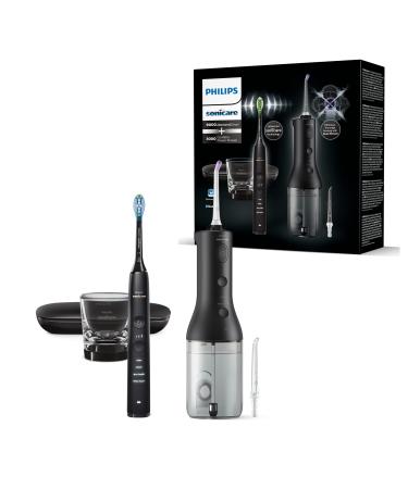 Philips Sonicare Wireless Power Flosser Mundschusche and DiamondClean 9000 Electric toothbrush-clean teeth clean gums and plaque removal black (model HX3866/43) toothbrush + mouth shower