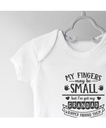 Hippowarehouse Small Fingers, Grandad's Heart Baby Vest Bodysuit (Short Sleeve) - Boys/Girls - Buy Online on GoSupps.com