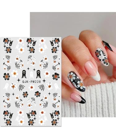 JMEOWIO 9 Sheets Halloween Nail Art Stickers Decals Self-Adhesive Cute Ghost Pink Nail Supplies Nail Art Design Decoration Accessories - Buy Online on GoSupps.com
