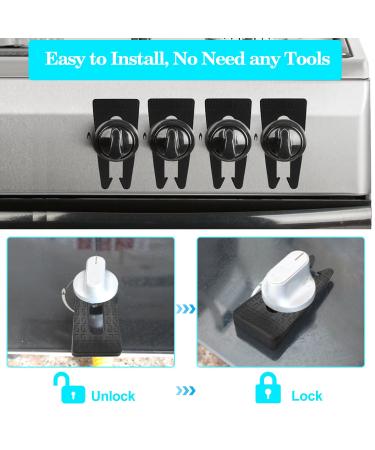 Tenmetre 4-Piece Stove Protection Grille Set - Childproof Stove Button Locks & Rotary Knob Covers - Safe for Babies - Black - Buy Online on GoSupps.com