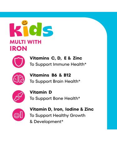 One A Day Kids Multivitamin with Iron Gummy Vitamin D Vitamin C E Zinc for Immune Support Gummy Vitamins Kids Multivitamin Gummies with Iron Cherry Flavor 60 Count (Packaging May Vary) - Buy Online on GoSupps.com