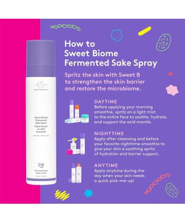 Drunk Elephant Sweet Biome Fermented Sake Spray - Nutrient-Dense Face Spray for Skin Barrier Restoration (3.33 oz) | Shop Internationally - Buy Online on GoSupps.com