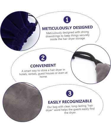 Baluue 2pcs Storage Bag Multifunctional Bag Drawstring Hair Dryer Holder Safe Hair Dryer Pouch Mini Velvet - Buy Online on GoSupps.com