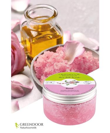 Greenendoor Body Peeling Sea Salt Rose - Natural Microplastic-Free Women's Scrub 280g - Preservative-Free with Almond Oil Flowery Rose Fragrance Ideal for Sauna & Shower - Buy Online on GoSupps.com