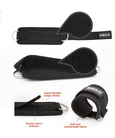 Eikeji Foot Loops Cable Pull Set - 2-Piece D-Ring Foot Cuffs & Carabiners for Fitness Training - Leg Extensions & Glute Workout for Men & Women - Buy Online on GoSupps.com
