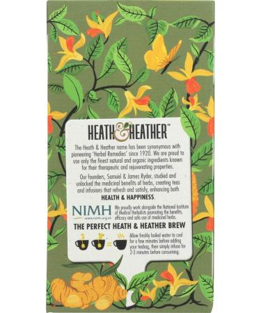 HEATH & HEATHER Organic Green Tea & Ginger | 20 Tea Bags | Natural Wellness - Buy Online on GoSupps.com