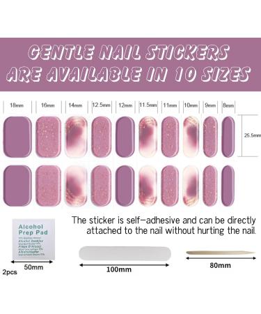 Semi Cured Gel Nails Strips 20PCS Burple Glitter Self Adhesive Gel Nail Stickers Soft Full Nail Wraps Waterproof Gel Nail Strips Decal with Nail File & Stick UV/LED Lamp Required - Buy Online on GoSupps.com