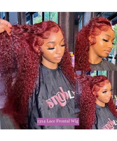 Apomedite 99j Burgundy Lace Front Human Hair Wig 26 Inch - Deep Wave, HD Lace Frontal, Pre Plucked & Glueless for Black Women - Buy Online on GoSupps.com