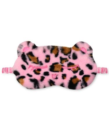 iscream Fun and Furry Satin-Lined Embroidered Sleep Mask for Girls - Lush Leopard