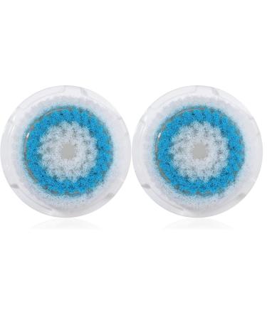 Replacement Facial Cleansing Brush Heads Facial Cleansing Brush Head Exfoliator Facial Brush Heads for Acne Prone Clogged and Enlarged Pores Sensitive Skins (Blue/2 Pack)