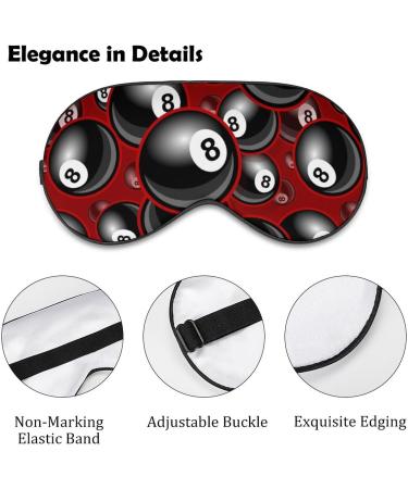 LynaRei Billiards Pool 8 Ball Sleep Mask Style-4 | Adjustable Strap Blindfold for Sleeping | Soft Eye Cover for Light Blocking - Buy Online on GoSupps.com