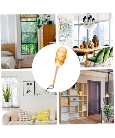Lambswool Duster Soft Fluffy Wool Duster with Wooden Handle Anti Static Cleaning Duster Brush Soft Wool Duster - Buy Online on GoSupps.com
