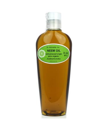 Dr Adorable - 8 oz - Neem Oil - Unrefined 100% Pure Natural Organic Cold Pressed