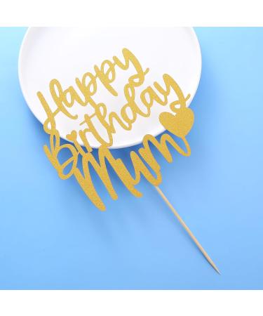 Happy Birthday Mum Cake Topper - Mom Happy Birthday Theme Party Cake Decoration Mother's Birthday Party Cake Topper - Buy Online on GoSupps.com