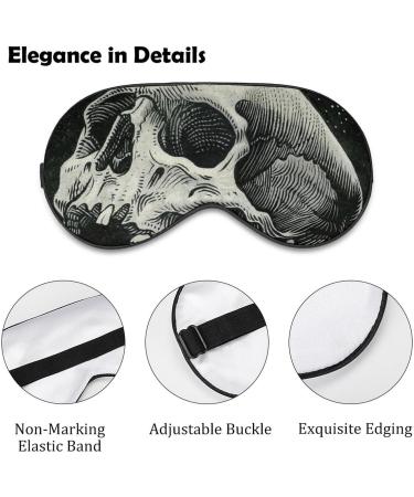Death Skull Sleep Mask Eye Cover - Adjustable Strap, Blocks Light for Night Travel - Men Women Blindfold for Sleeping - Buy Online on GoSupps.com