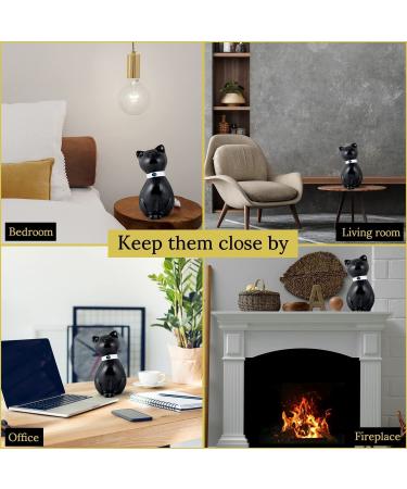 Palace Urns Cat Memorial Urn - Black, White, or Bronze - 42 Cubic Inch Capacity - Cremation Keepsake for Pet's Ashes - Metal Alloy with White Finish - Includes Velvet Drawstring Bag - 8.25x4.25 - Buy Online on GoSupps.com