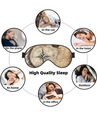 Buy Reusable Sleep Mask for Men & Women - Soft Blackout Eye Covers for Travel & Relaxation | Perfect Gifts for Him & Her - Compass Map Nautical Design - Buy Online on GoSupps.com