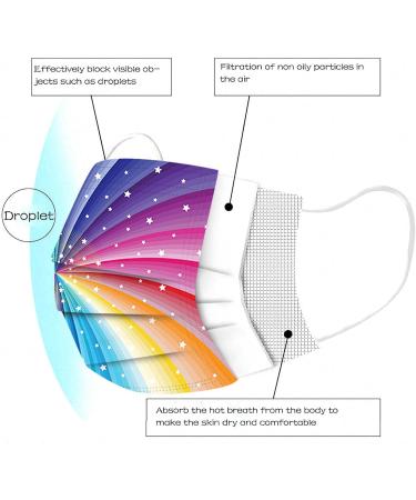 50PC Colorful Patterns Design Disposable_Face_Mask 3-Ply Breathable Comfortable for Girls Boys Kids Use - Buy Online on GoSupps.com
