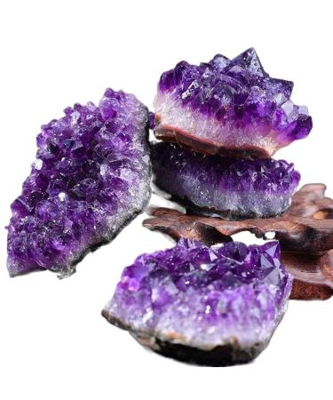 Natural Crystal Rough 1PC 80-100g Natural Brazilian Amethyst Stone Quartz Crystal Cluster Druzy Geode Rock Specimens Ornament Home Decor Purple