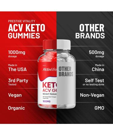 ActivLife Keto ACV Gummies - 1000mg Apple Cider Vinegar Gummies for Weight Loss (2 Pack - 120 Gummies) - Shop Internationally - Buy Online on GoSupps.com