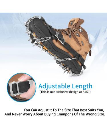 Doormoon Adjustable Ice Cleats for Hiking - 19 Stainless Steel Spikes - Anti-Slip Snow Grips for Boots/Shoes - Men/Women M US 5-8 ECR 36-41 - Buy Online on GoSupps.com