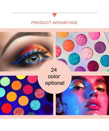 Kalolary Neon Glow in the Dark Eyeshadow Palette - 24 Colors, Highly Pigmented UV Blacklight Matte & Glitter Makeup Kit for Easter - Buy Online on GoSupps.com