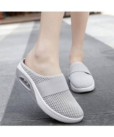Diabetic Air Cushion Slip-On Orthopedic Walking Shoes for Elderly Women - Diabetic Plantar Fasciitis, Bunions, Arthritis - Black, Size 7 - Buy Online on GoSupps.com