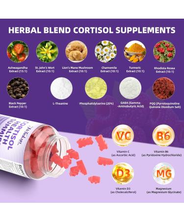 Cortisol Supplements for Women Sugar-Free Cortisol Gummies with Ashwagandha Magnesium L-theanine Rhodiola Rosea for Mood Focus Zzz Support-Vegan Raspberry Flavor 60 Count 60 Count (Pack of 1) - Buy Online on GoSupps.com