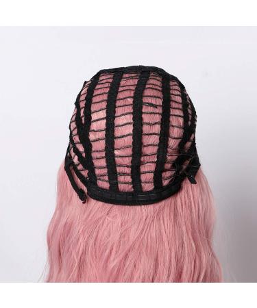 Long Pink Wavy Wig for Women - Curly Synthetic Hair for 50s 60s 70s 80s Cosplay - International Shipping Available - Buy Online on GoSupps.com