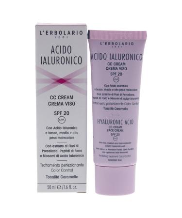 L'Erbolario - Hyaluronic Acid - Caramel Hue CC Face Cream - Even Out Complexion & Minimize Blemishes - Spf 20 - Cruelty Free - Dermatologically Tested  1.6 oz