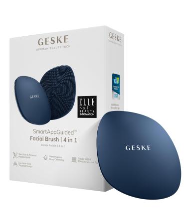 Geske |SmartAppGuided Facial Brush 4 in 1 |Facial cleaning brush |Soft brush made of silicone |Professional facial cleaningFacial cleaning device |Skin cleaning midnight